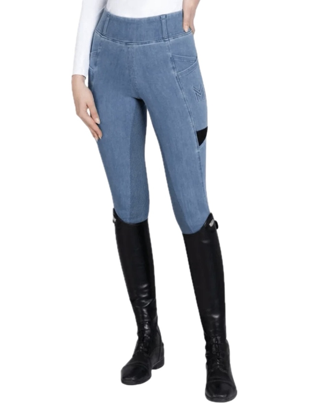 MAXIMILIAN Equestrian Tech Riding Pants/Breeches/Leggings - Denim